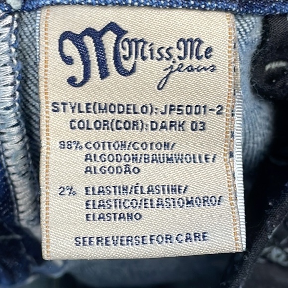 Miss Me Boot Cut Jeans Jeweled Rhinestone Bling Low Rise Y2K Sz 27 - Picture 14 of 14